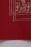 Cotton Embroidered Stitched Kurti - Figwort (TS-036F-Red)
