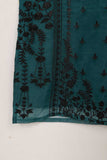 STP-063A-Turquoise - 2PC PREMIUM EMBROIDERED ORGANZA STITCHED