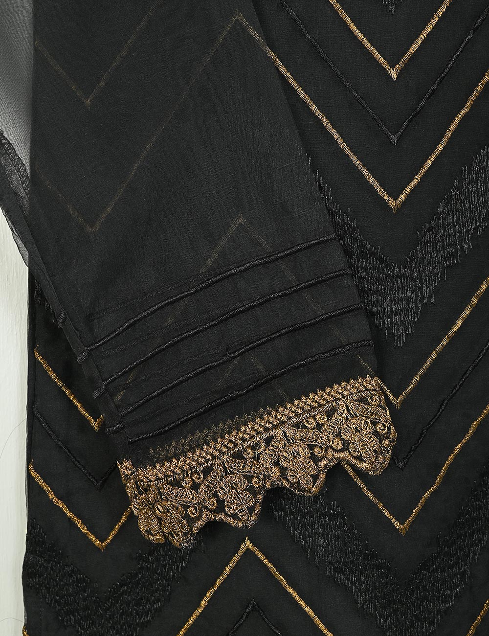 TS-039D-Black - Samolina - Organza Embroidered Kurti