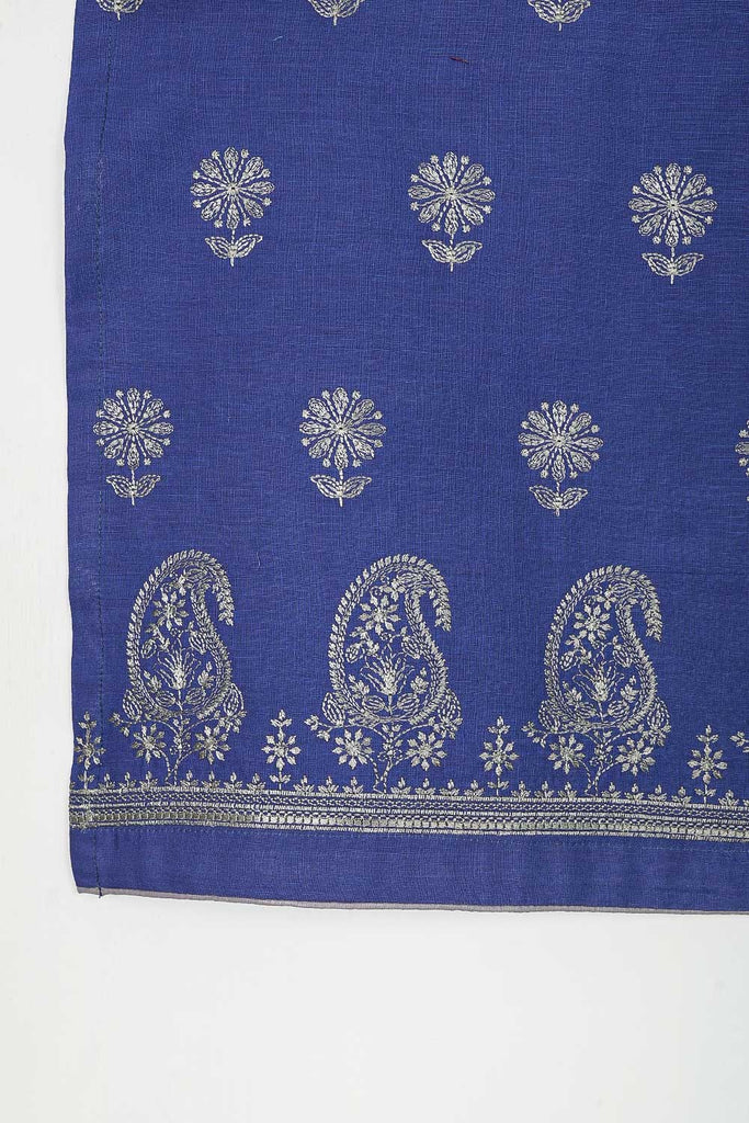 TS-230B-Blue - Cotton Embroidered Kurti