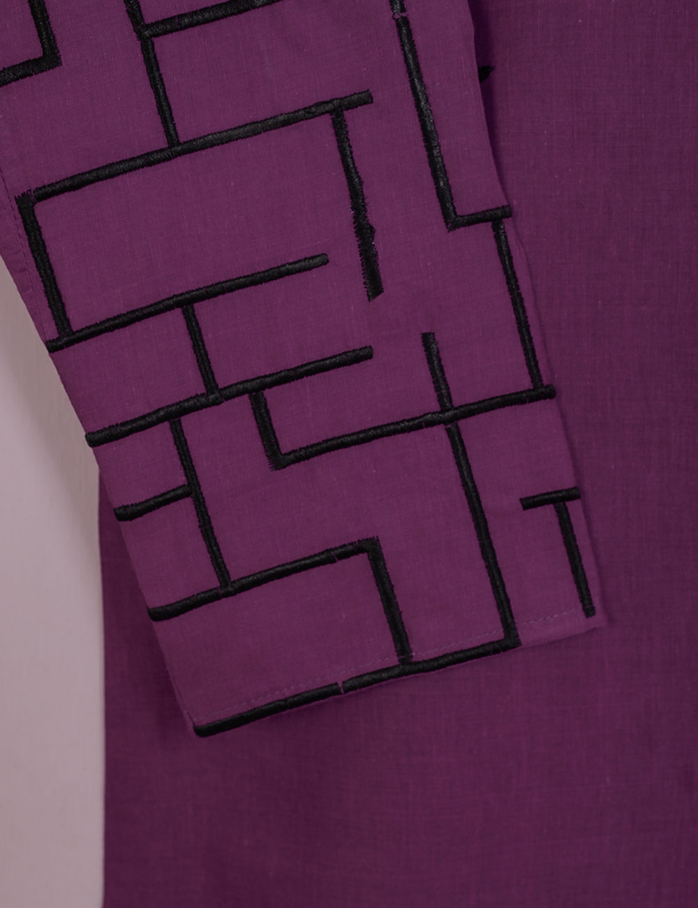 TS-112B-Purple - Cotton Embroidered Stitched Kurti