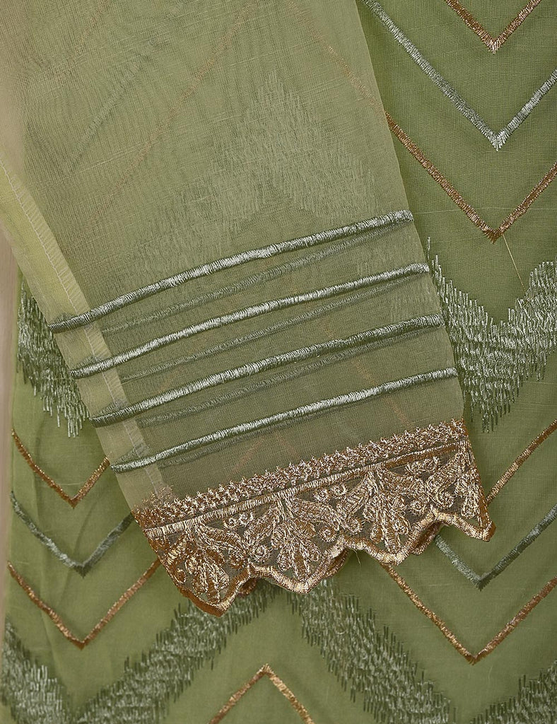 TS-039C-Green - Samolina - Organza Embroidered Kurti