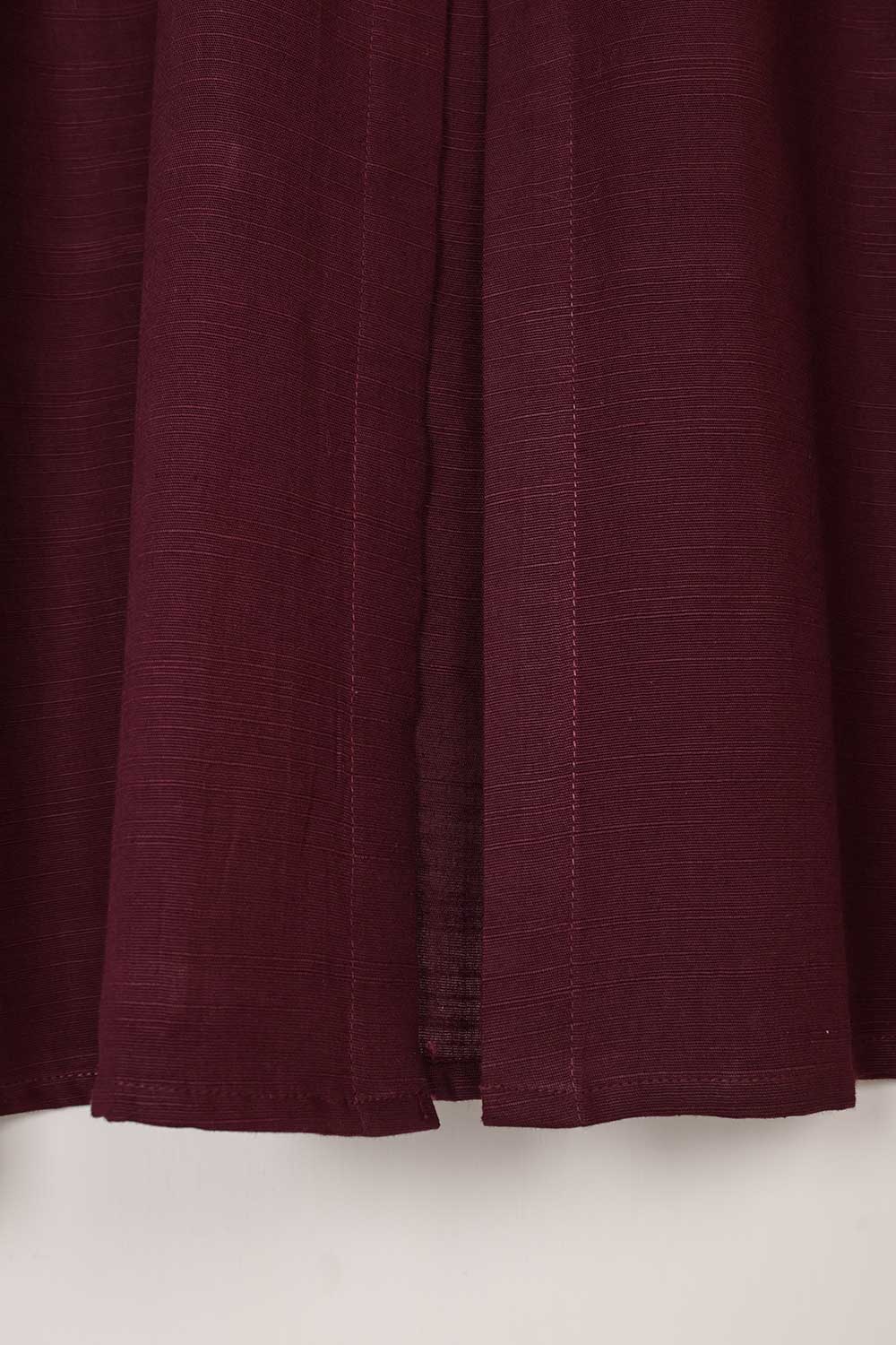 TKWK-01B-Maroon - Khaddar Winter Stitched Frock