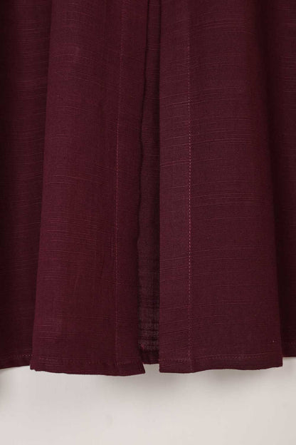 TKWK-01B-Maroon - Khaddar Winter Stitched Frock