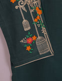 TS-021K-Greyish Blue-Majestic Cage - Cotton Embroidered Stitched Kurti