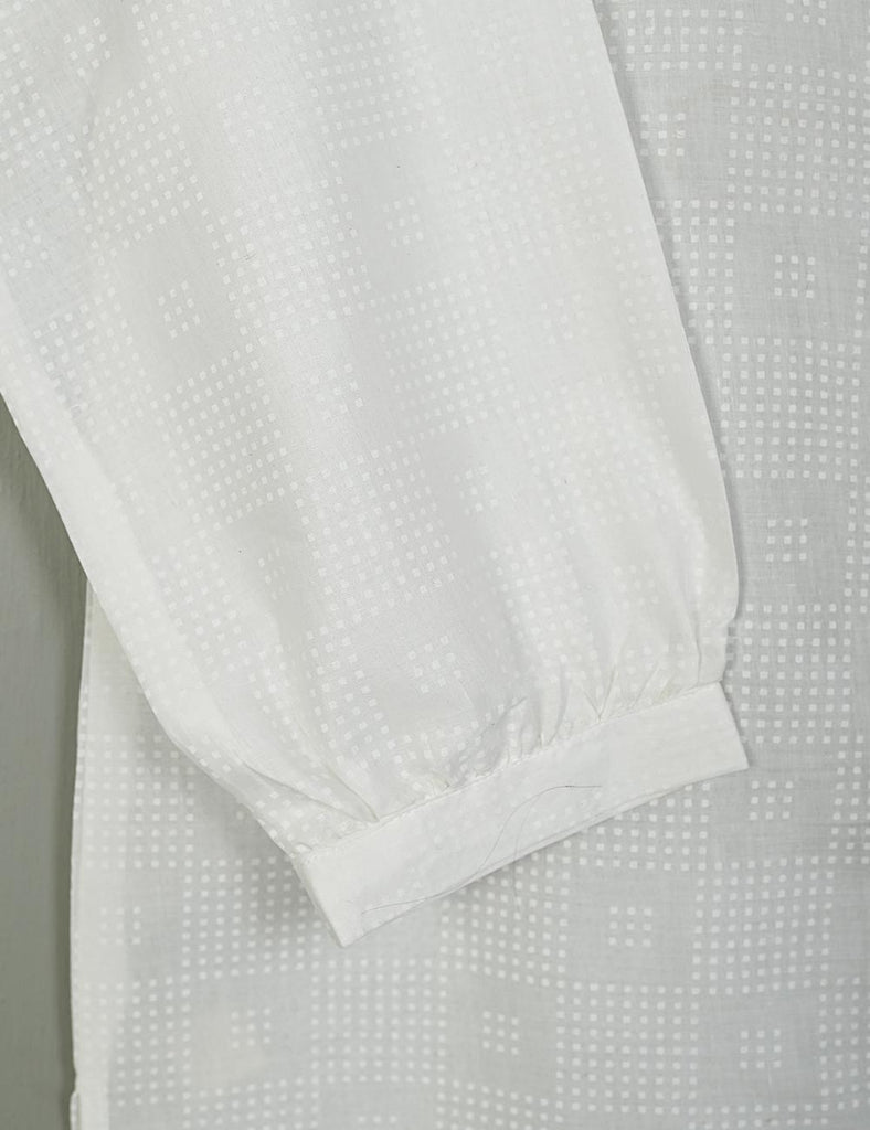 TS-192A-White - Cotton Stitched Kurti