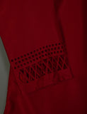 TS-161-Red - Silk Stitched Kurti