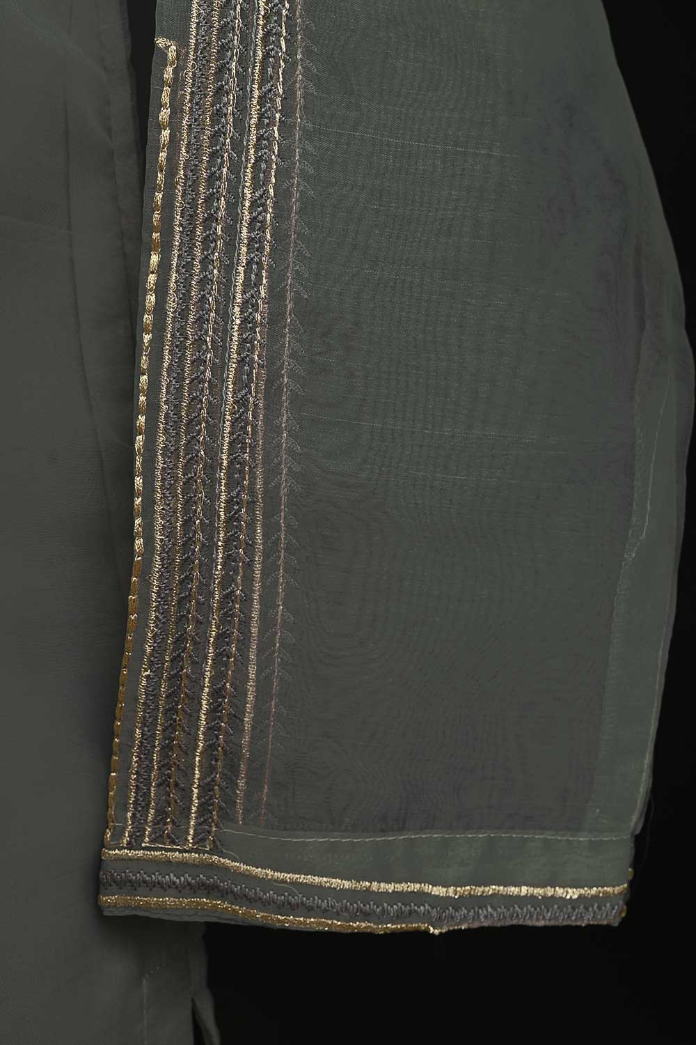 RTW-104-Grey - 3Pc Stitched Embroidered Organza Dress