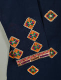 TS-108A-Blue - Cotton Embroidered Stitched Kurti