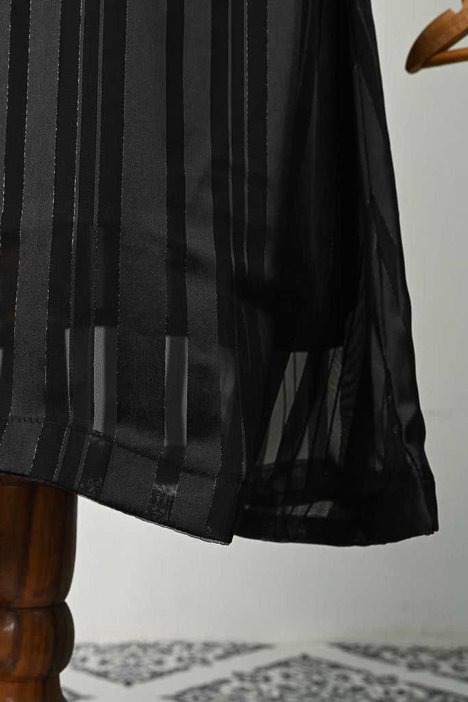 RTW-93-Black -  3Pc Stitched Chiffon Dress