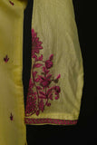RTW-96-Yellow -  3Pc Stitched Paper Cotton Embroidered Dress