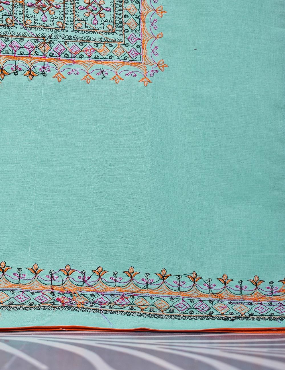 Cotton Embroidered Stitched Kurti - Baad e Saba (TS-088A-Ferozi)