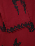 TS-214A-Maroon - Cotton Embroidered Stitched Kurti