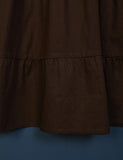 TS-146-DarkBrown - Cotton Stitched Frock
