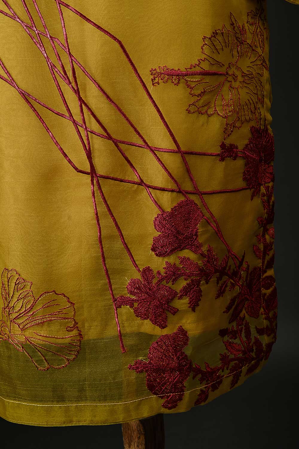 RTW-98-Mustard - 3Pc Stitched Embroidered Organza Dress