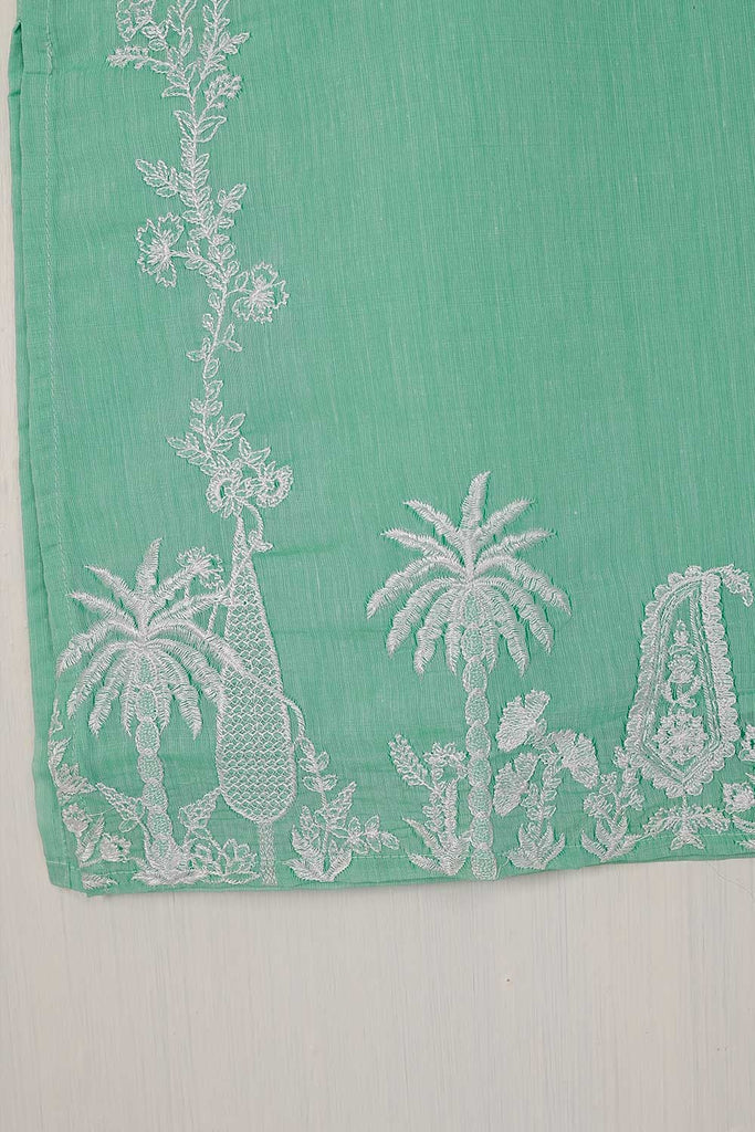TS-172-SeaGreen - Paper Cotton Embroidered Kurti