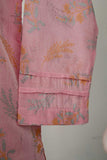 RTW-82-Pink -  3Pc Stitched Gold Print Paper Cotton Dress