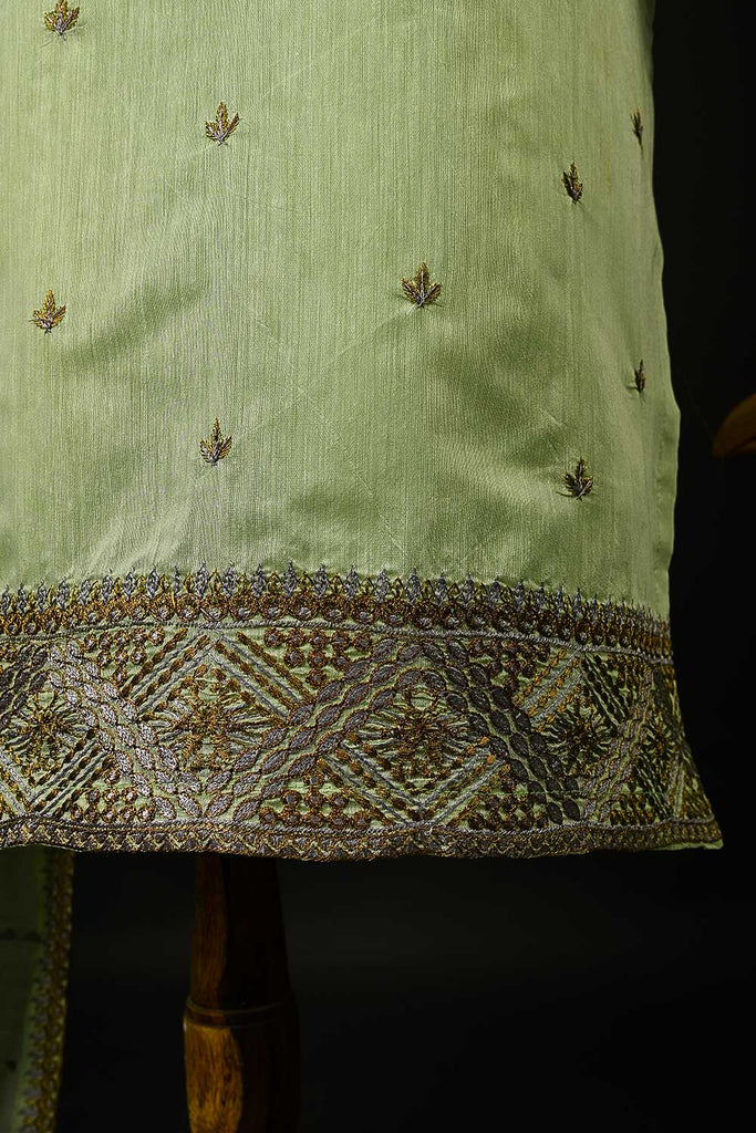 RTW-108-Pista -  3Pc Stitched Paper Cotton Embroidered Dress