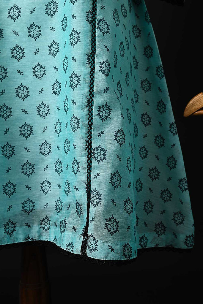 RTW-92-SkyBlue -  3Pc Stitched Paper Cotton Printed Dress