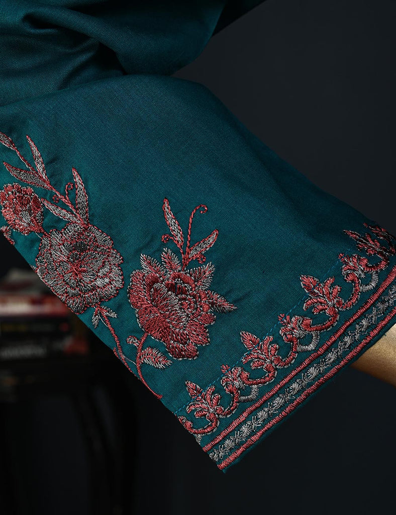 ECT-1A-Dark-Ferozi - Samsonite | Un-stitched Cotton Embroidered Lawn