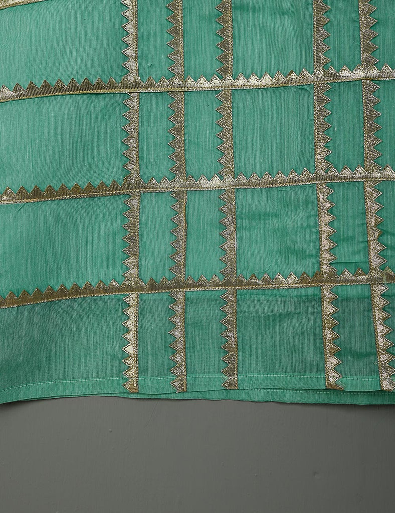Paper Cotton Gotta Work Stitched Kurti - Bloodstone (T20-044A-SeaGreen)