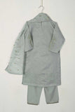 TKF-30-Grey - Kids 3Pc Paper Cotton Dress With Malai Trouser
