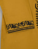 TS-128D-Mustard - Cotton Embroidered Stitched Kurti