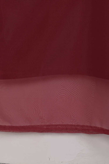 STP-012B-Maroon - 2Pc Organza With Malai Trouser