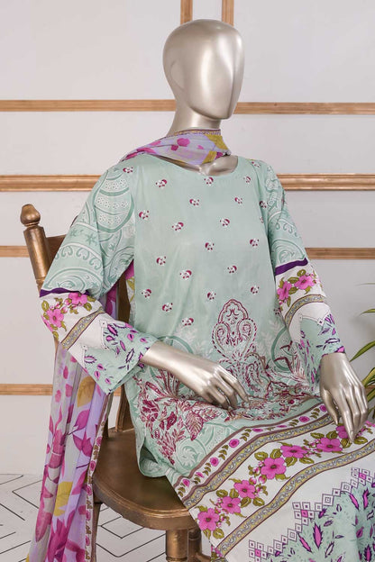 TSL-08 | Un-Stitched Embroidered Lawn Dress