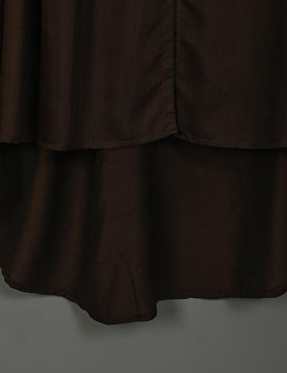 TS-133C-DarkBrown - Linen Frock