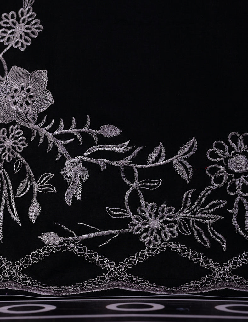 TS-107B-Black - Cotton Embroidered Stitched Kurti