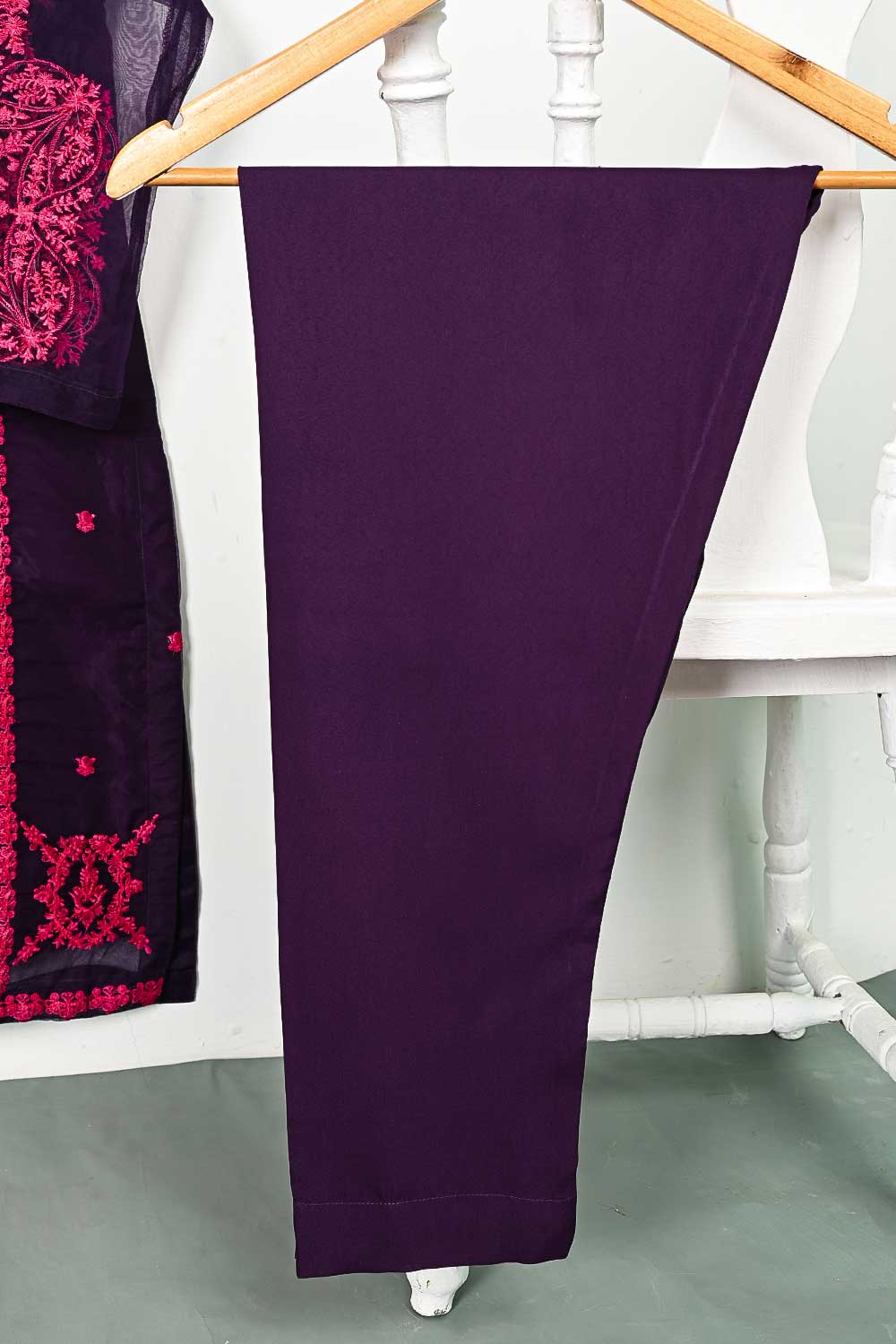 STP-111A-Purple - 2Pc Organza With Malai Trouser