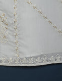 TS-152-White - Stellar Art - Paper Cotton Embroidered  Kurti