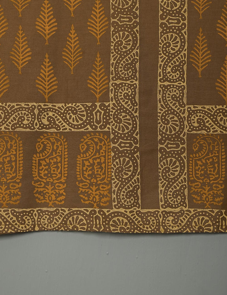 TS-140A-Brown - Cotton Block Printed Stitched