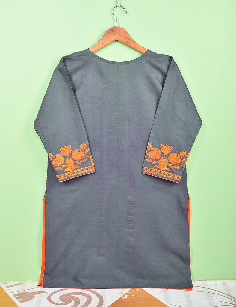 Cotton Embroidered Stitched Kurti - Blithe (T20-059C-Grey)