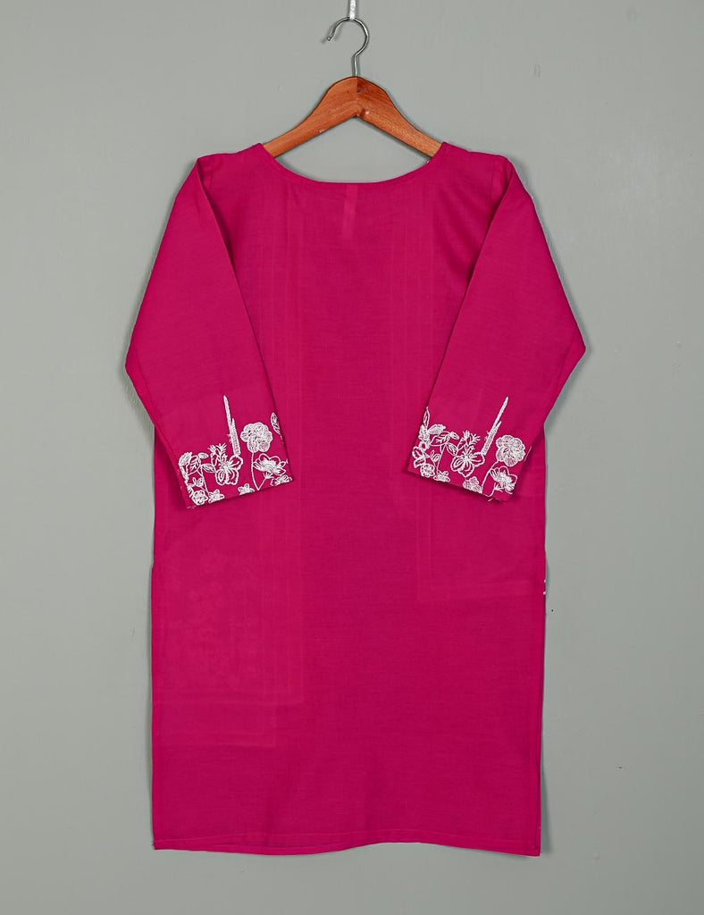 TS-036I-Fuchsia - Rosy Dreams - Cotton Embroidered Kurti