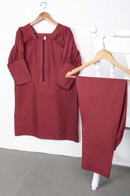 STP-095A-Maroon - 2PC COTTON STITCHED