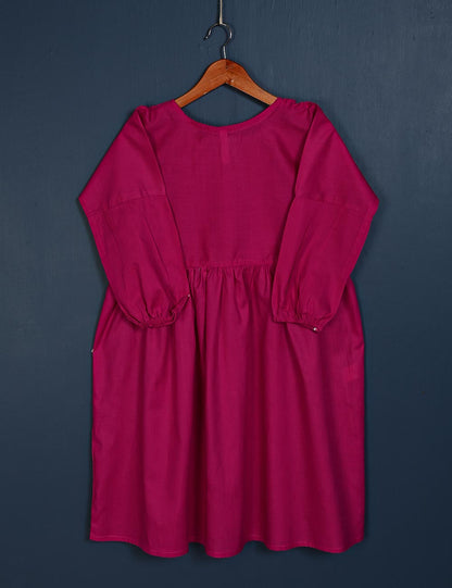 TS-157A-Fuchsia - Scarlet Love - Cotton Stitched Frock