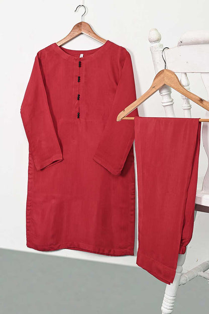 STP-107A-Red - 2PC COTTON SLUB STITCHED