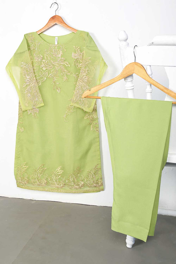 STP-072C-Pista - 2Pc Organza Embroidered With Malai Trouser