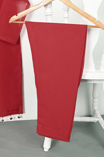 STP-101A-Red - 2Pc Organza With Malai Trouser