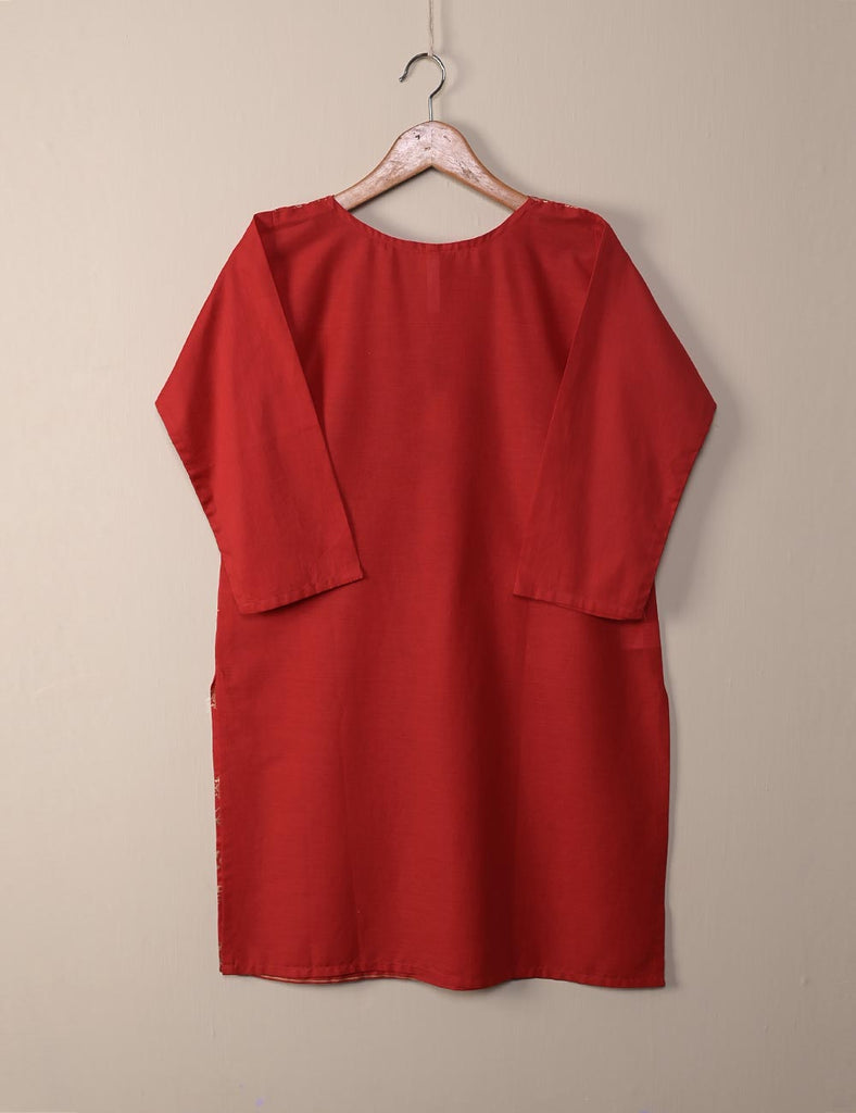 TS-030C-Red - Azalee - Cotton Printed Stitched Kurti