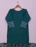 TS-089C-Turquoise - Cotton Embroidered Stitched Kurti