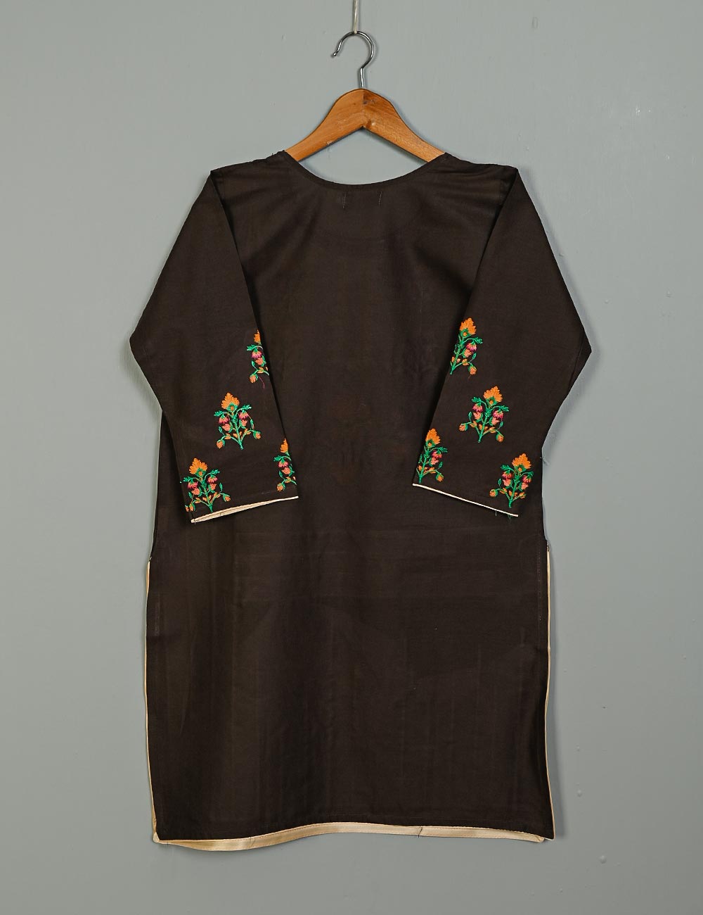 Cotton Embroidered Stitched Kurti - Glorious hues (TS-042A-Brown)