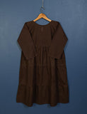 TS-146-DarkBrown - Cotton Stitched Frock