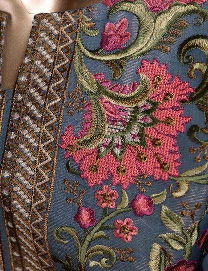 3 Pc Khaddi Lawn Unstitched Embroidered Dress (TP-09)