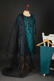RTW-80-Turquoise -  3Pc Stitched Embroidered Organza Dress