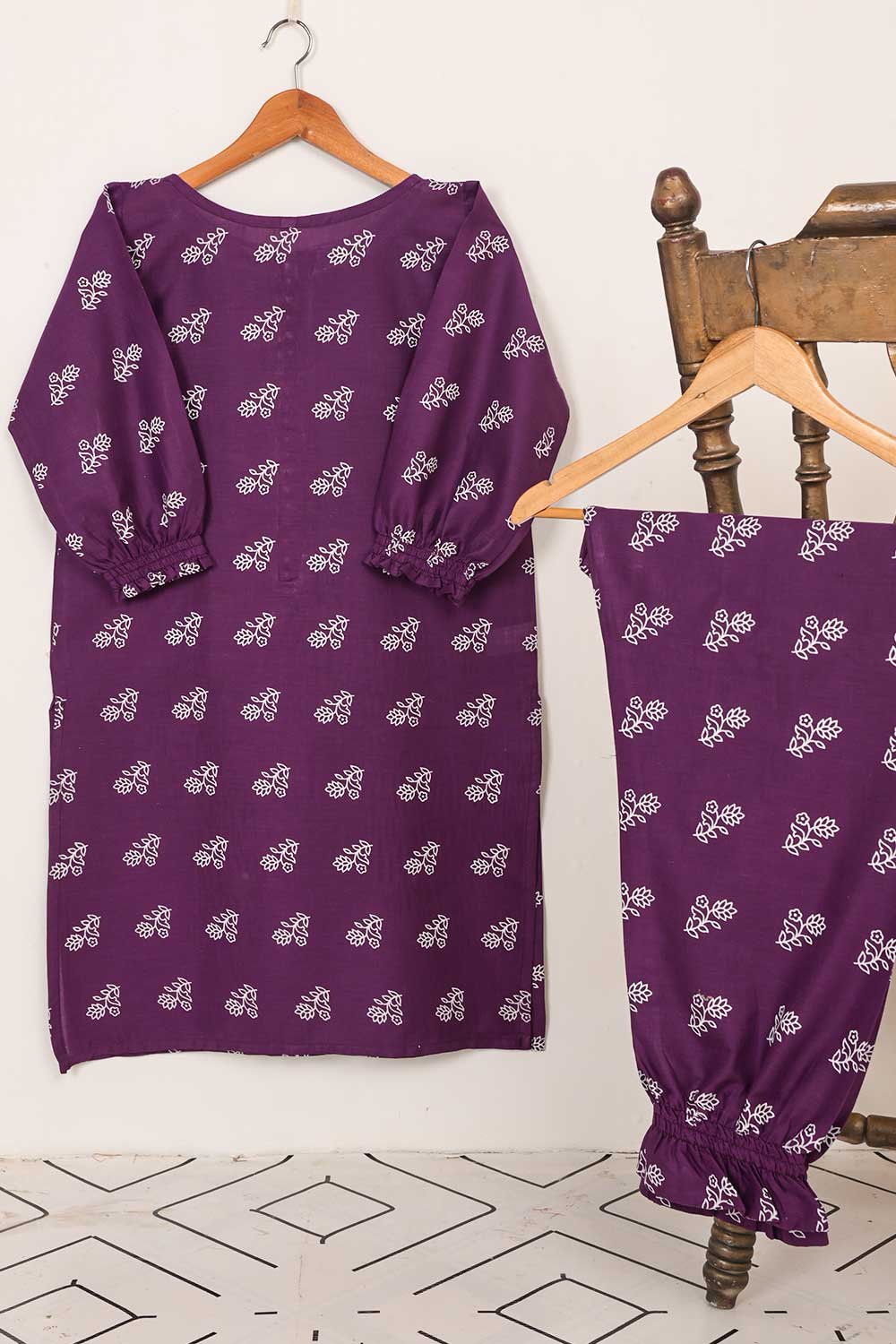 STP-036A-Purple - 2PC COTTON STITCHED