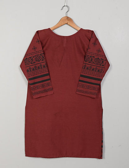 TS-163-Maroon - Cotton Printed Kurti