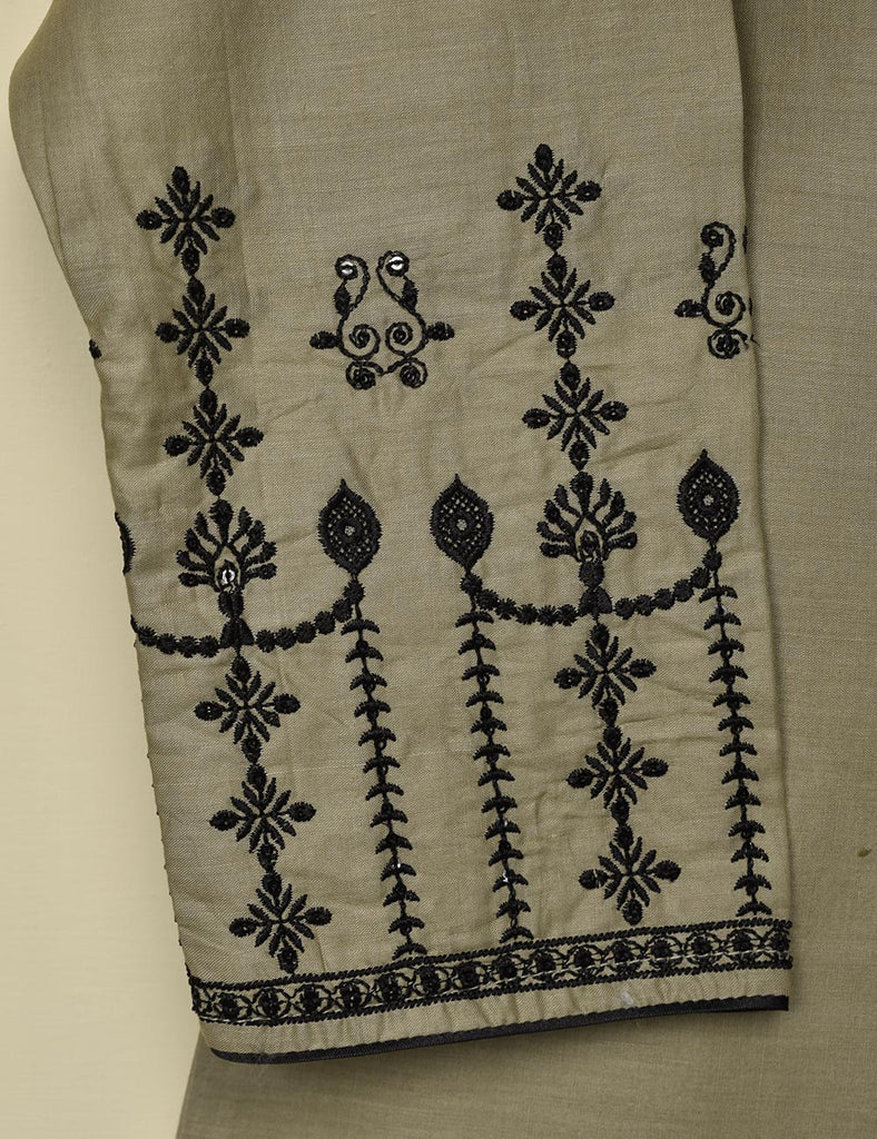 Cotton Embroidered Stitched Kurti - Abingora (T20-045-Khaki)